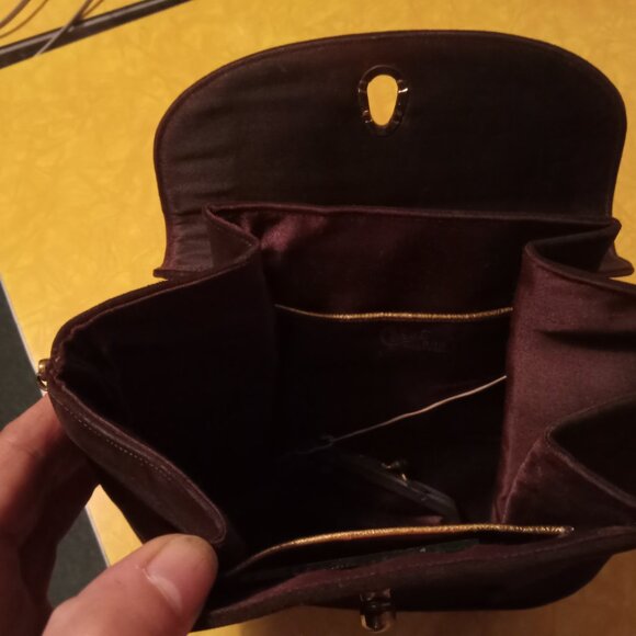 Vintage 1930s brown Suede HandBag orange lucite handle Art deco - Picture 6 of 6